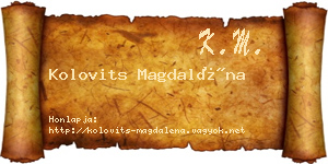 Kolovits Magdaléna névjegykártya